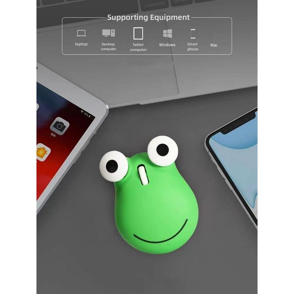 Elec Space Chuột không dây 2.4ghz Hình Ếch Chuột mini 1200dpi Dễ Thương Cho Bé