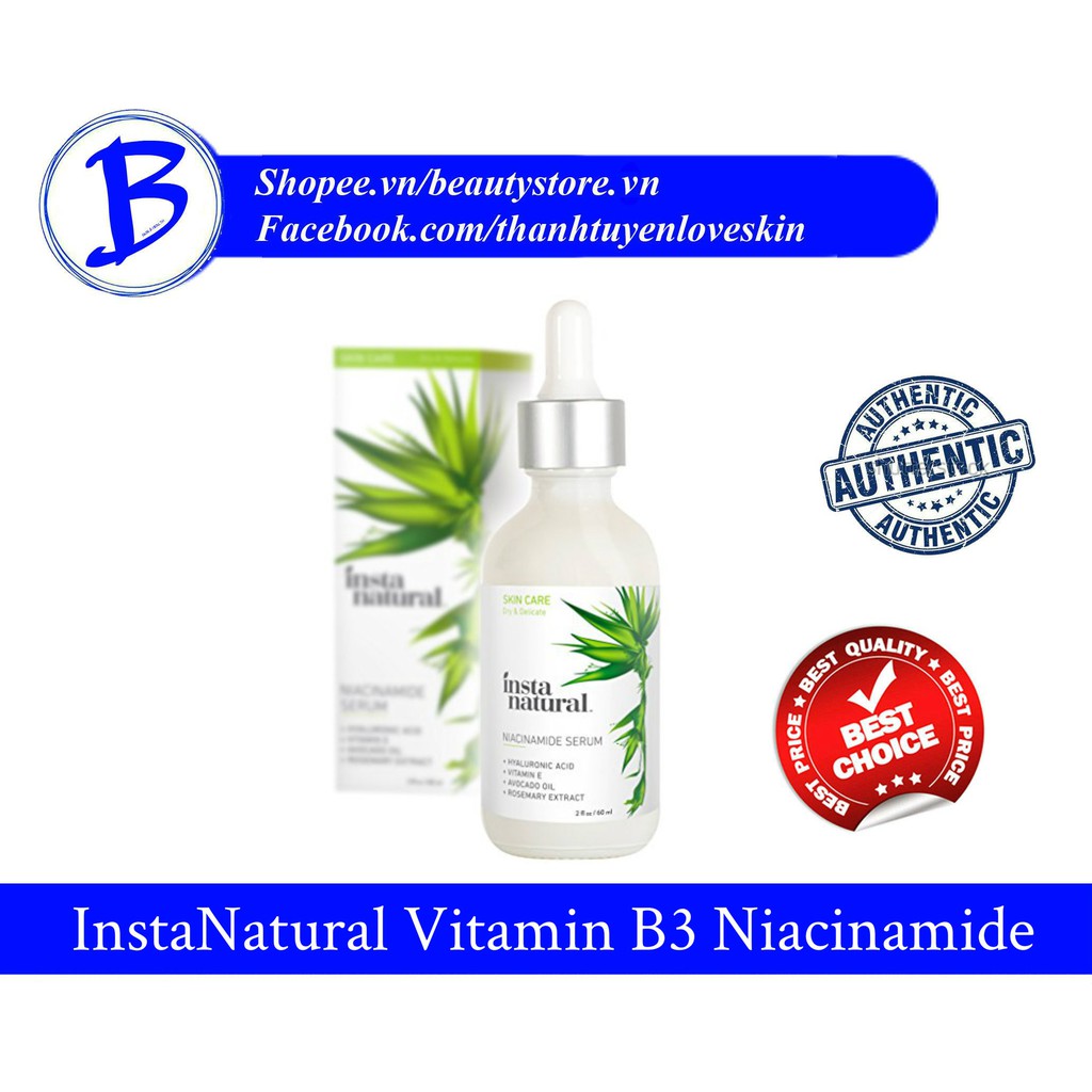 Serum mờ thâm InstaNatural Vitamin B3 Niacinamide 60ml