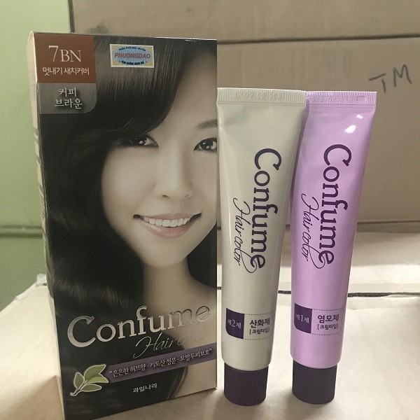 Nhuộm tóc phủ bạc thời trang màu nâu sáng (Hàn Quốc) Welcos confume hair color 7BN 2 x 60g