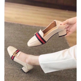 Giày cao gót nữ đế vuông 5p nơ xinh xắn