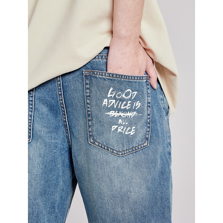 Quần jeans A21 ống suông thẳng lưng thấp thời trang mùa hè dành cho nam