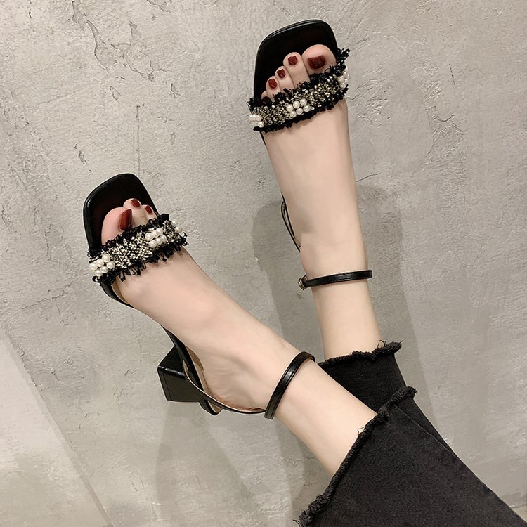 IELGY Giày cao gót nữ hở ngón thời trang