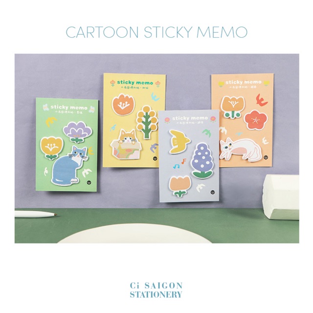 Giấy ghi chú khu vườn nhỏ - Cartoon sticky memo