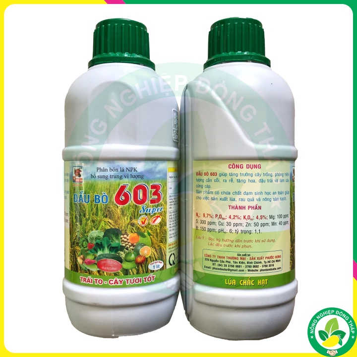 Phân Bón Lá NPK Bổ Sung Trung Vi Lượng ĐẦU BÒ 603 Super