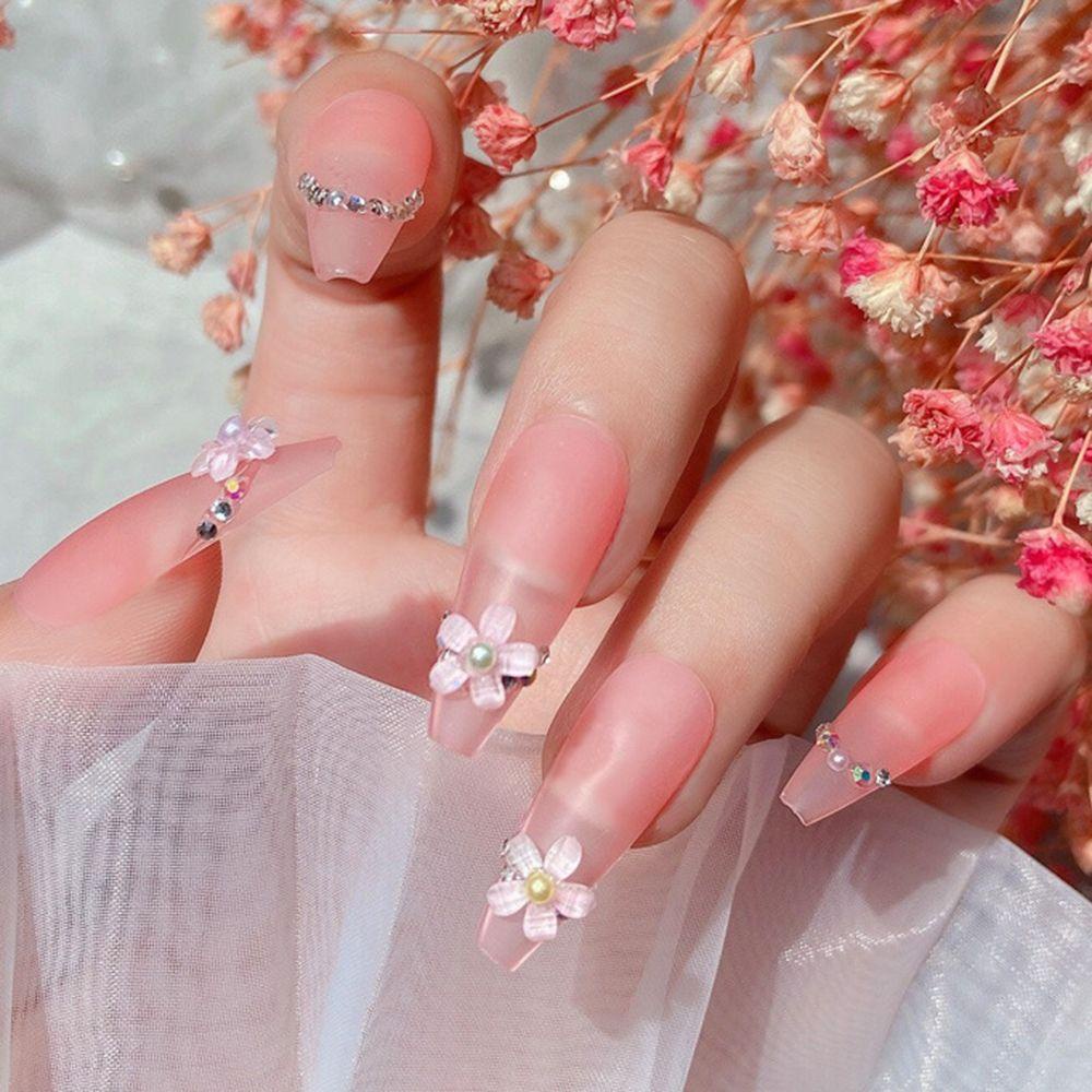 MOCHO Hạt Cườm Hình Bông Hoa Đính Móng Tay Nghệ Thuật