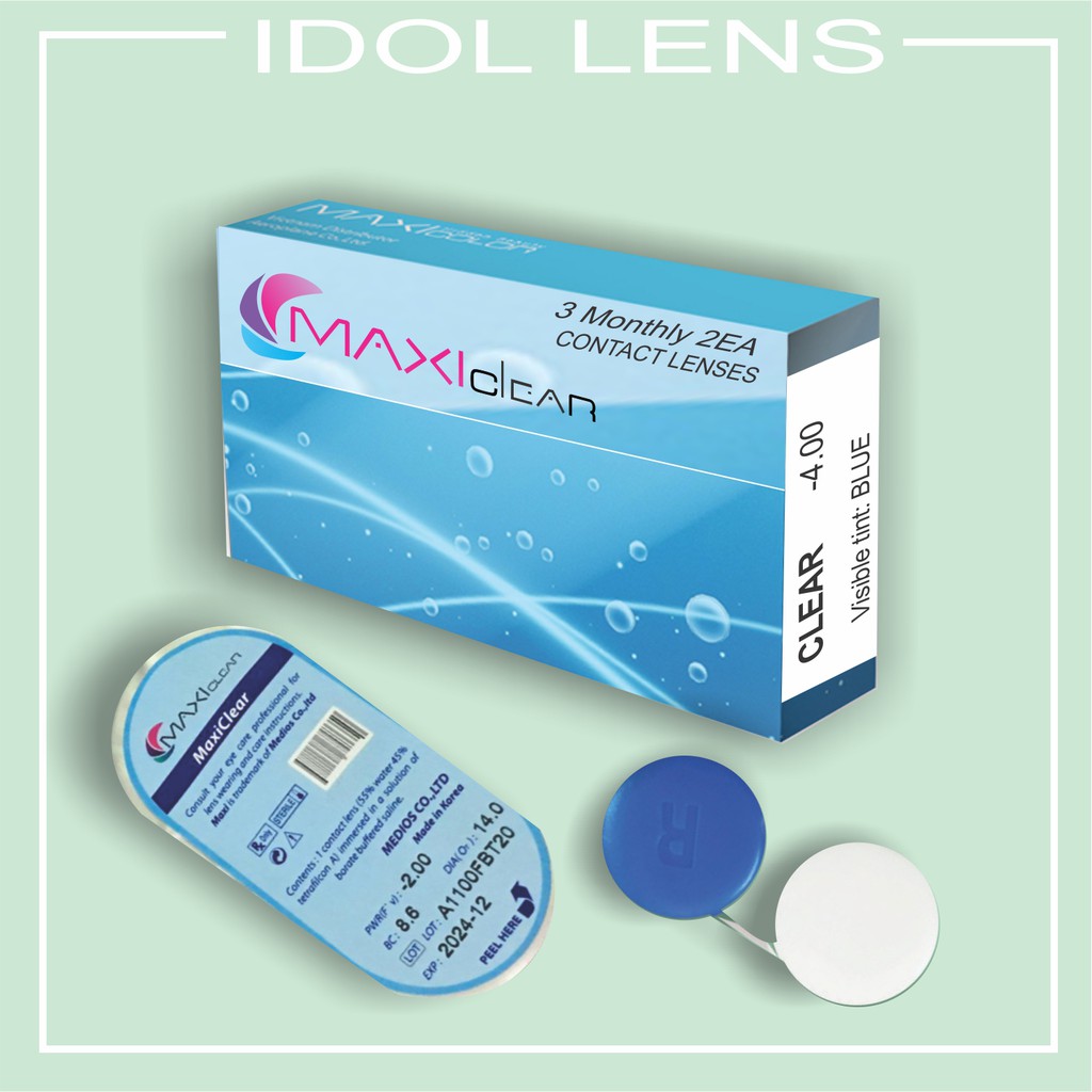 [MỘT MIẾNG] Lens mắt cận trong suốt Maxi Clear Hàn Quốc, hạn dùng 3 tháng