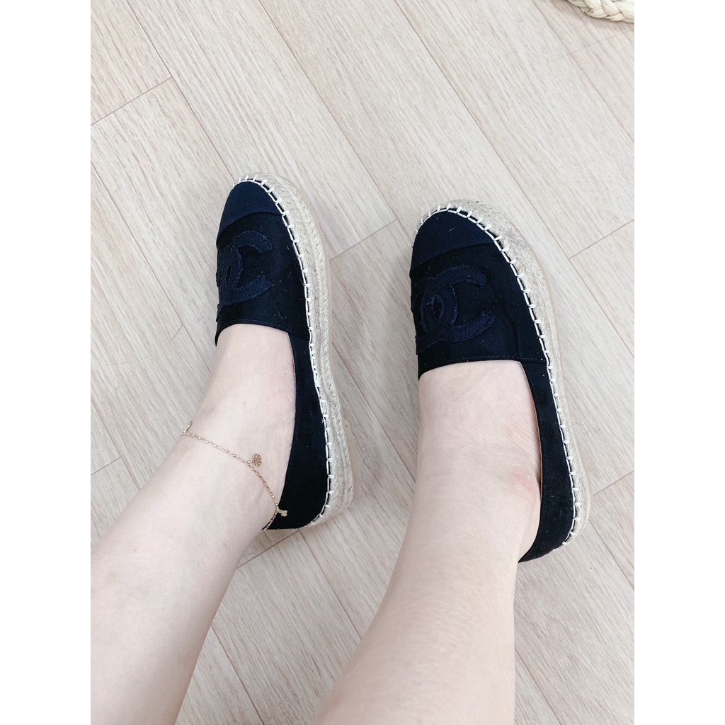 (S115) Giầy Slipon nữ dạ phối X đế cói (Mã SN.151)