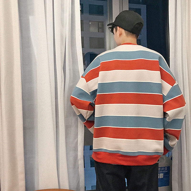 Áo thun tay dài kẻ sọc thời trang mùa thu cho nam | BigBuy360 - bigbuy360.vn