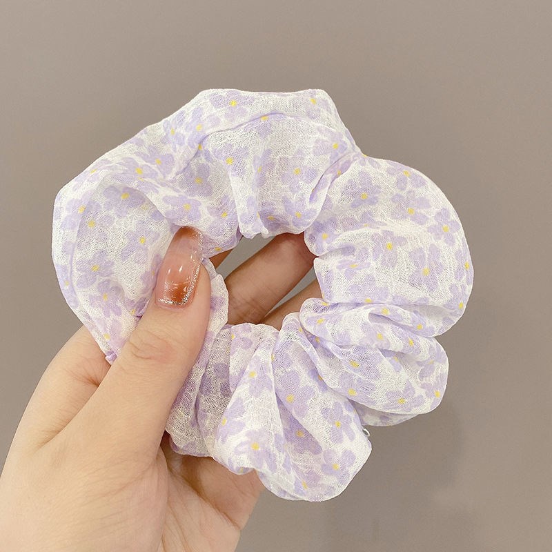 Dây Cột Tóc Co Giãn Màu Tím Đơn Giản Thời Trang Phong Cách Hàn Quốc Cho Nữ