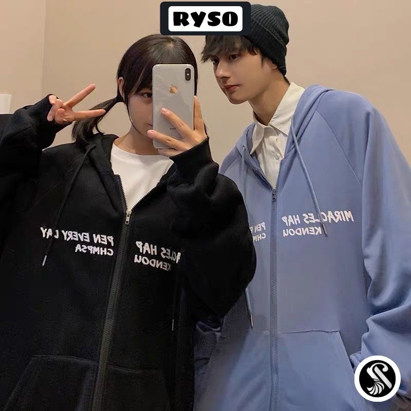 Áo khoác nỉ form rộng có khóa kéo unisex cao cấp chất nỉ bông dày dặn mặc cặp nam nữ phù hợp