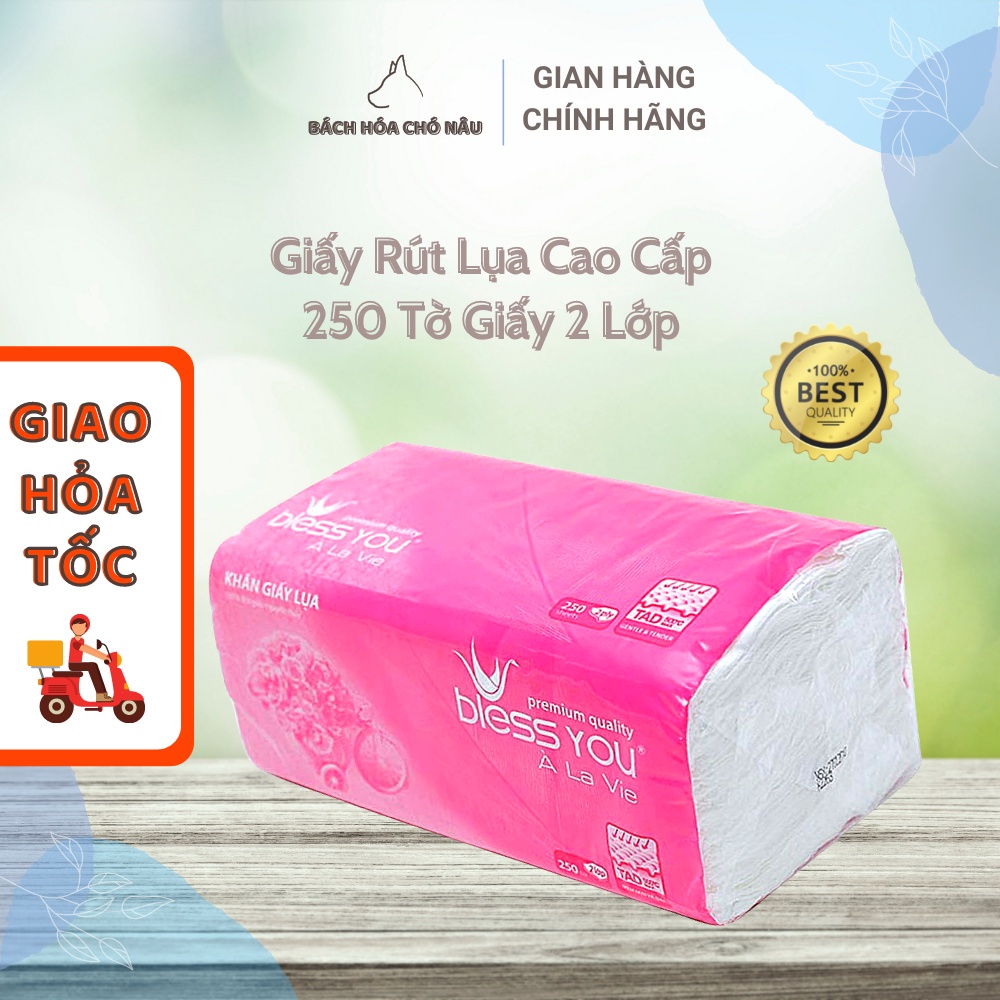 Khăn Giấy Rút Lụa Bless You À La Vie 250 Tờ/ Gói Giấy 2 Lớp Cao Cấp Tiết Kiệm cho Gia Đình [ Hàng Mới Chính Hãng]