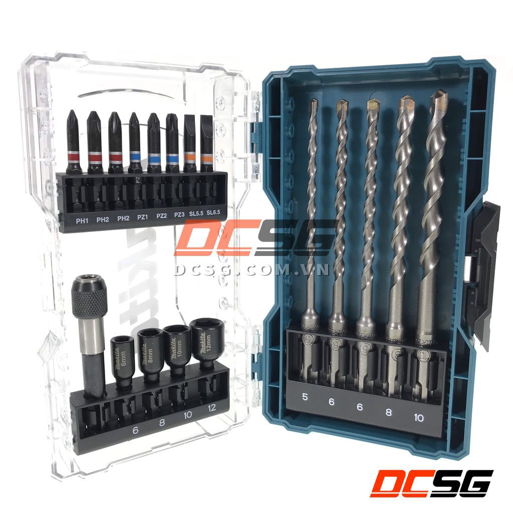 Bộ mũi khoan bê tông và mũi vít 18 chi tiết Makita E-07082 | DCSG