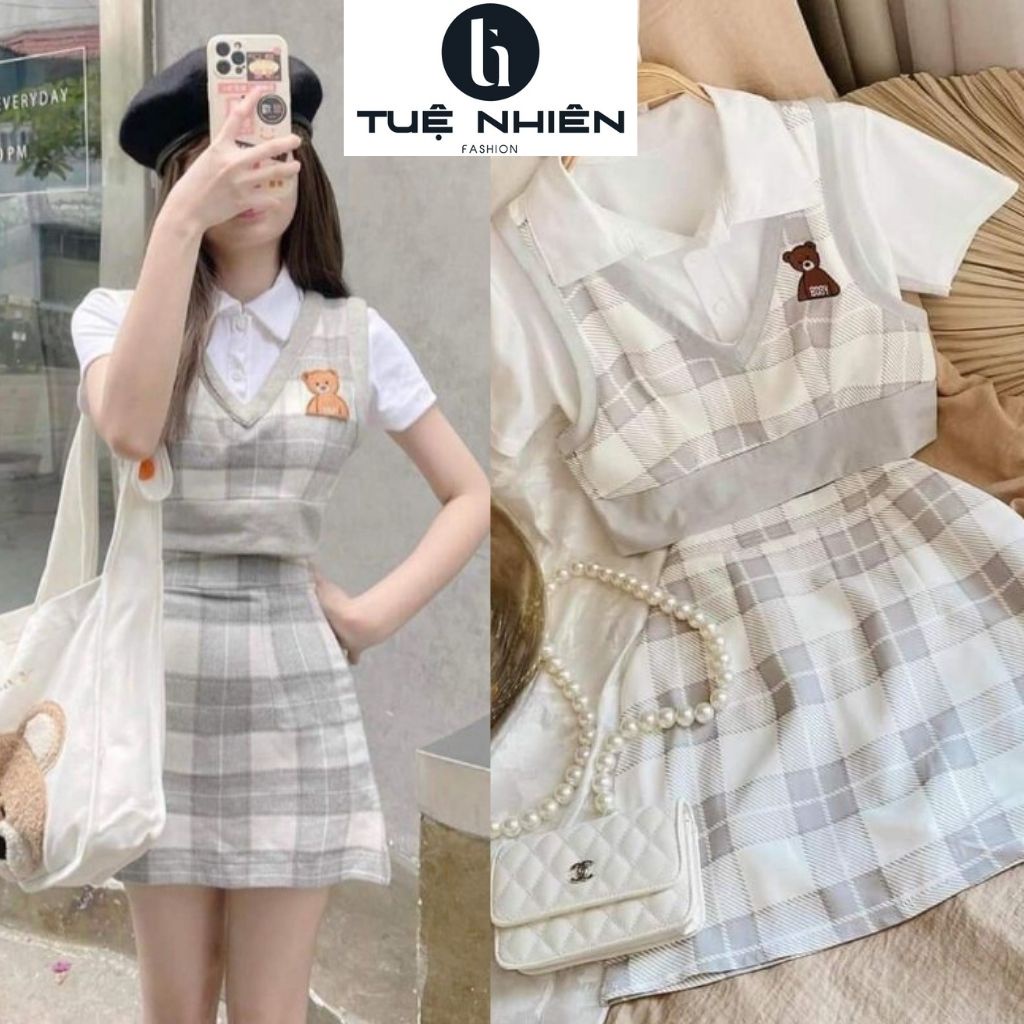 Set đồ nữ áo croptop, chân váy ngắn chất thun mát mịn - Tuệ Nhiên - Fashion
