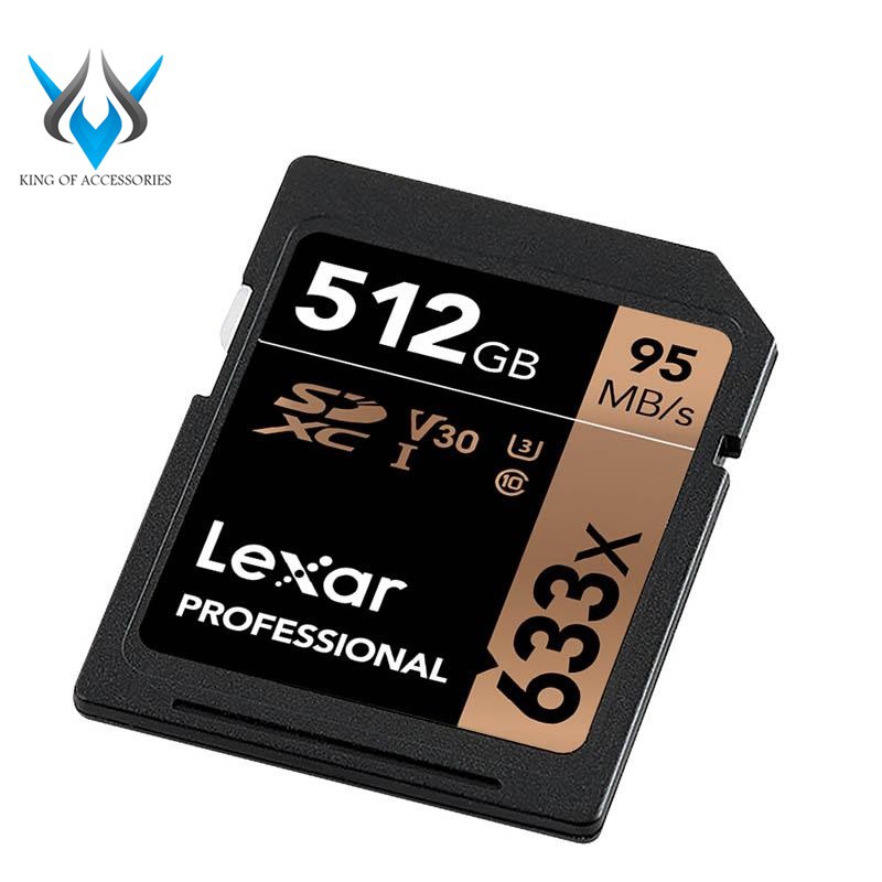 Thẻ nhớ SDXC Lexar Professional 512GB 633x UHS-I U3 4K V30 95MB/s (Đen)​​​​​​​ | BigBuy360 - bigbuy360.vn