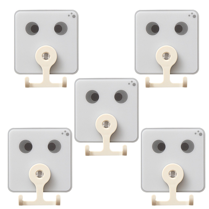 Set 5 Móc Treo Đồ Gắn Tường Thiết Kế Hai Đầu Tiện Dụng