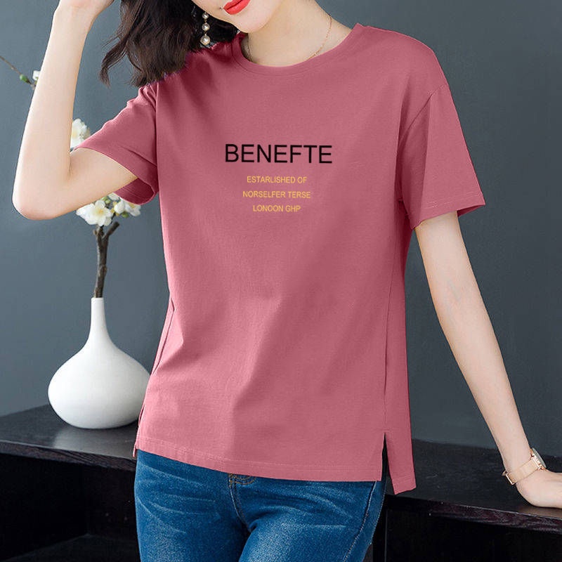 Short-sleeved T-shirt women's summer middle-aged mother's loose large size printed tops