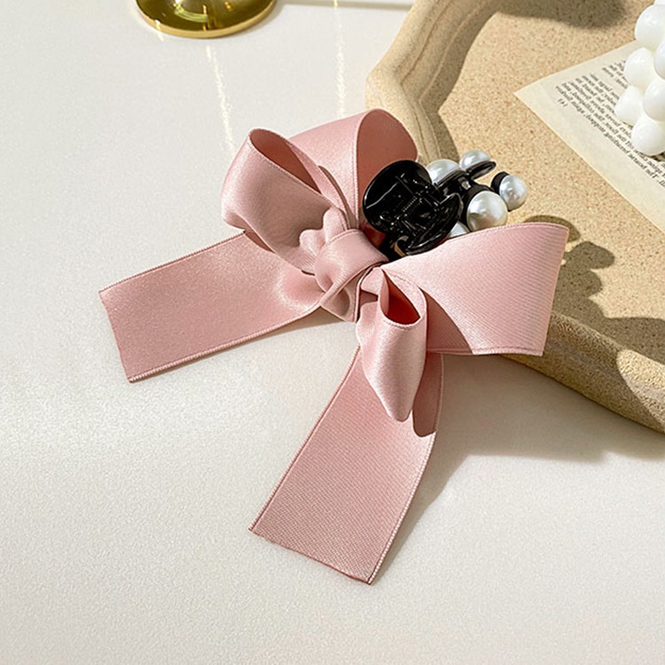 Kẹp tóc hình nơ đính ngọc trai nhân tạo thời trang