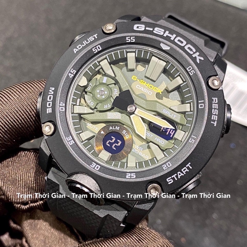 đồng hồ nam casio G-shock GA-2000SU-1A xanh lá đen