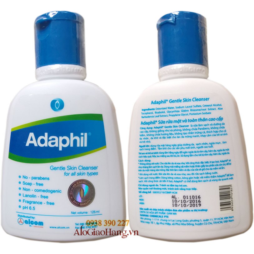 Sữa rửa mặt Adaphil 125ml - Hàng Chính hãng