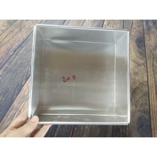 KHUÔN BÁNH NHÔM HÌNH VUÔNG ĐẾ LIỀN 20 CM - LOẠI DÀY