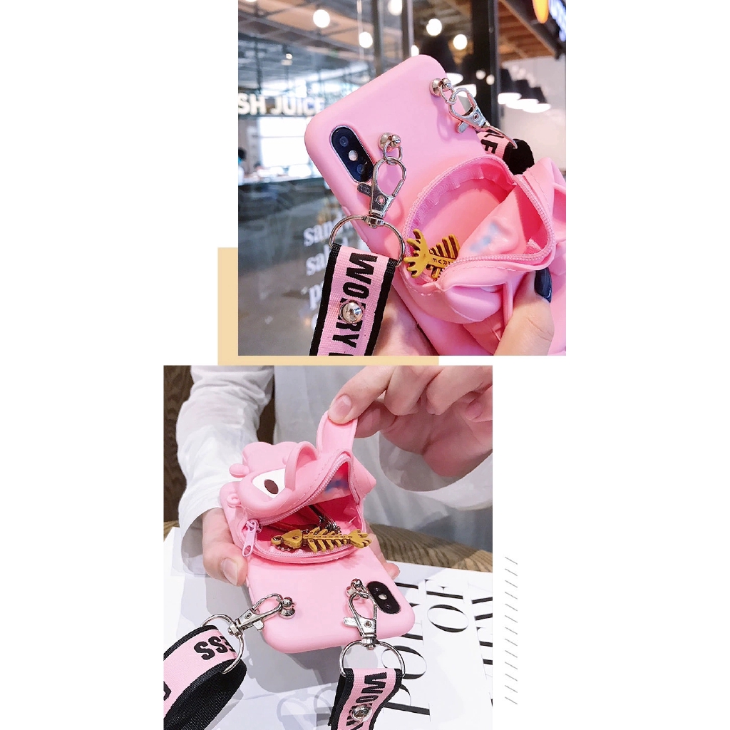 VIVO Y91 Y93 Y66 Y81 Y79 Y85 Y67 Y83 Y53 Y55 NEX 3 A S Cartoon Rabbit Melody Baymax Zipper Wallet Phone Cover Case