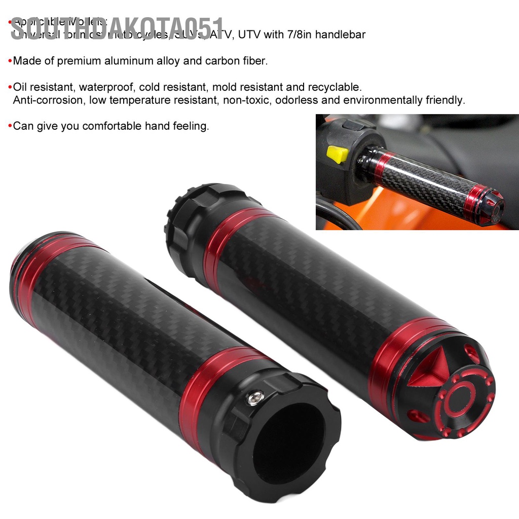[Hàng HOT] 2PCS Bao Tay xe máy bằng carbon Chống ăn mòn thấm nước gắn mọi loại xe 7/8in【Southdakota051】