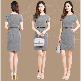 {Thời trang thiết kế} -Đầm kẻ  karo hàn quốc DV5158- váy đầm, áo sơ mi mẫu đẹp 2018-2019