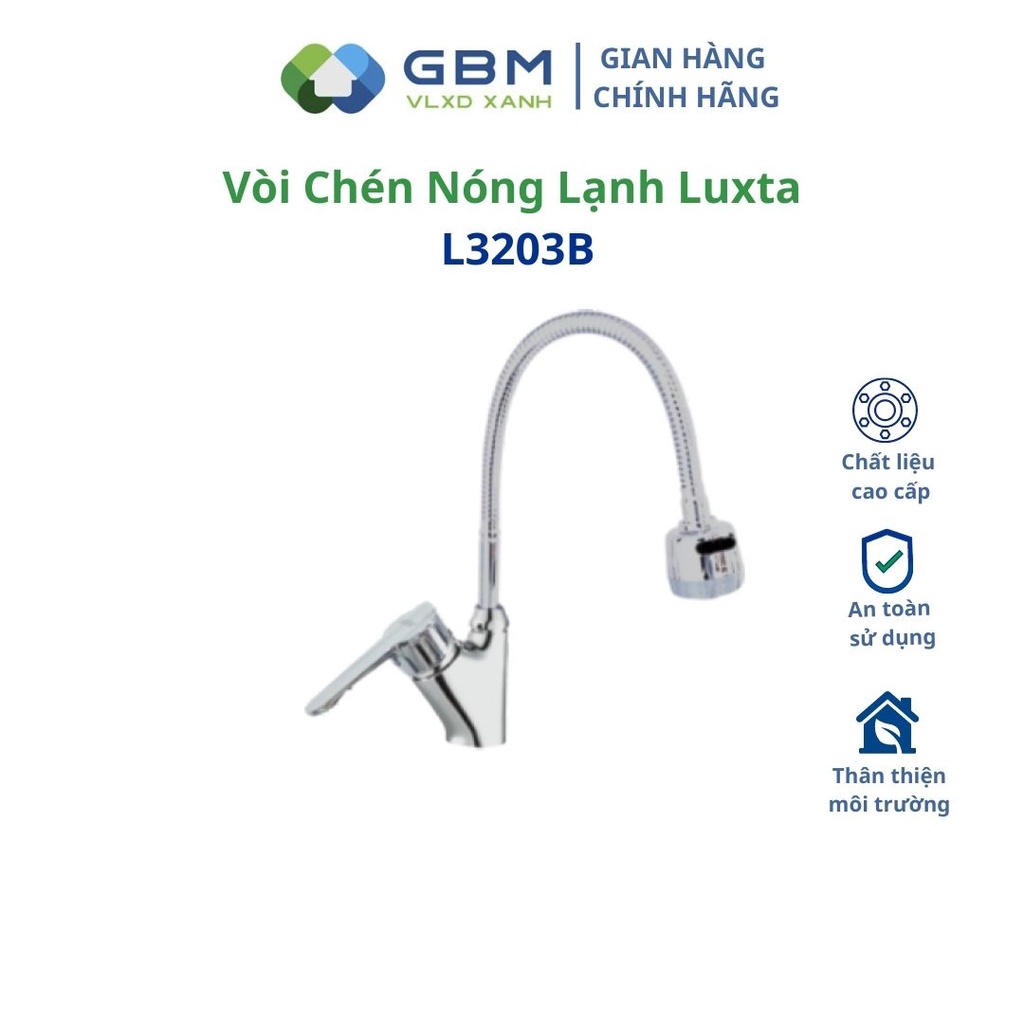 [Mã BMBAU300 giảm 10% đơn 499K] Vòi Chén Nóng Lạnh Luxta L3203B-VLXD XANH