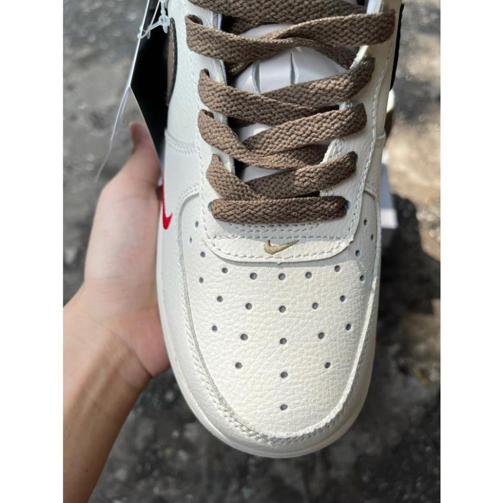 Giày thể thao nike_AF1 vệt nâu, Giày sneaker air force 1 low premium white brown nam nữ cực chất dễ phối đồ | BigBuy360 - bigbuy360.vn