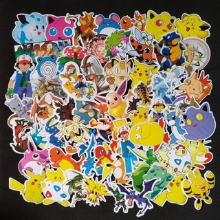 Sticker pokemon 30 cái ép lụa , sticker picachu các mẫu khác nhau