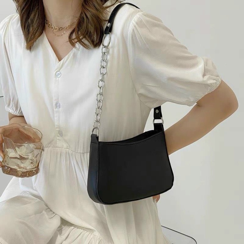 Túi xách nữ đeo vai *FREE SHIP* Túi kẹp nách đeo vai da mềm trơn ME01