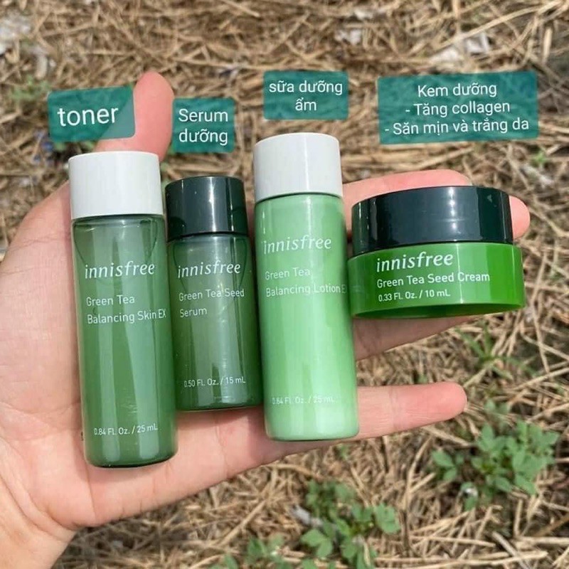 SÉT 4 MÓN DƯỠNG DA TRÀ XANH INNISFREE