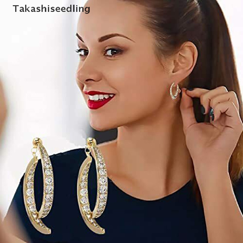 (Takashiseedling) Bông Tai Cong Chữ Thập Thời Trang Dành Cho Nữ