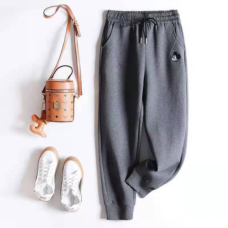 Quần Dài Thể Thao Dáng Rộng Màu Đen Phong Cách Hàn Quốc Thời Trang Xuân Thu Cho Nữ | BigBuy360 - bigbuy360.vn