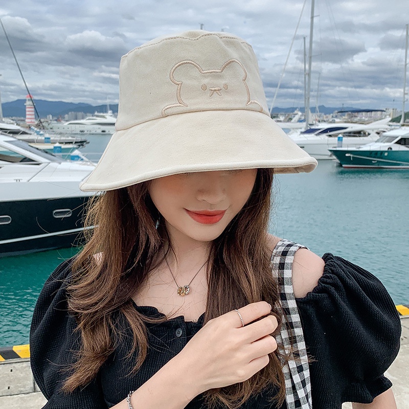 Mũ Bucket Chống Nắng Vành Rộng Hai Mặt Phong Cách Hàn Quốc Dễ Phối Đồ Cho Nữ