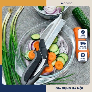 Cao Cấp - Kéo cắt đa năng dao và thớt 2 trong 1 tiện dụng cho nhà bếp