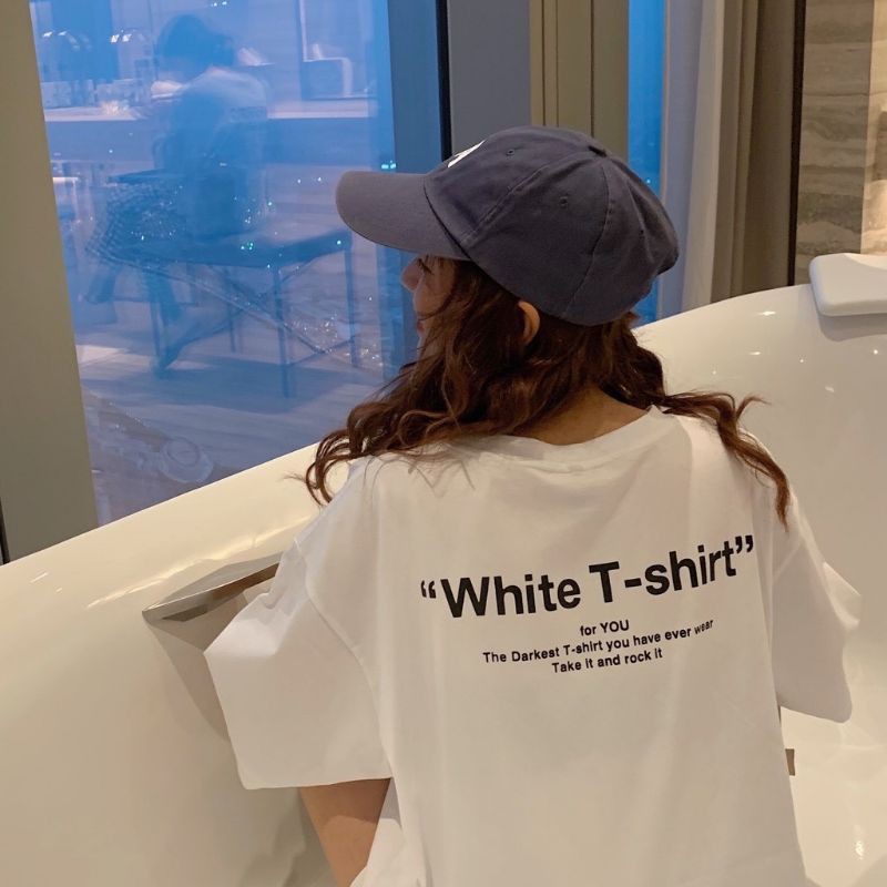 Áo Thun tay lỡ Unisex Black White