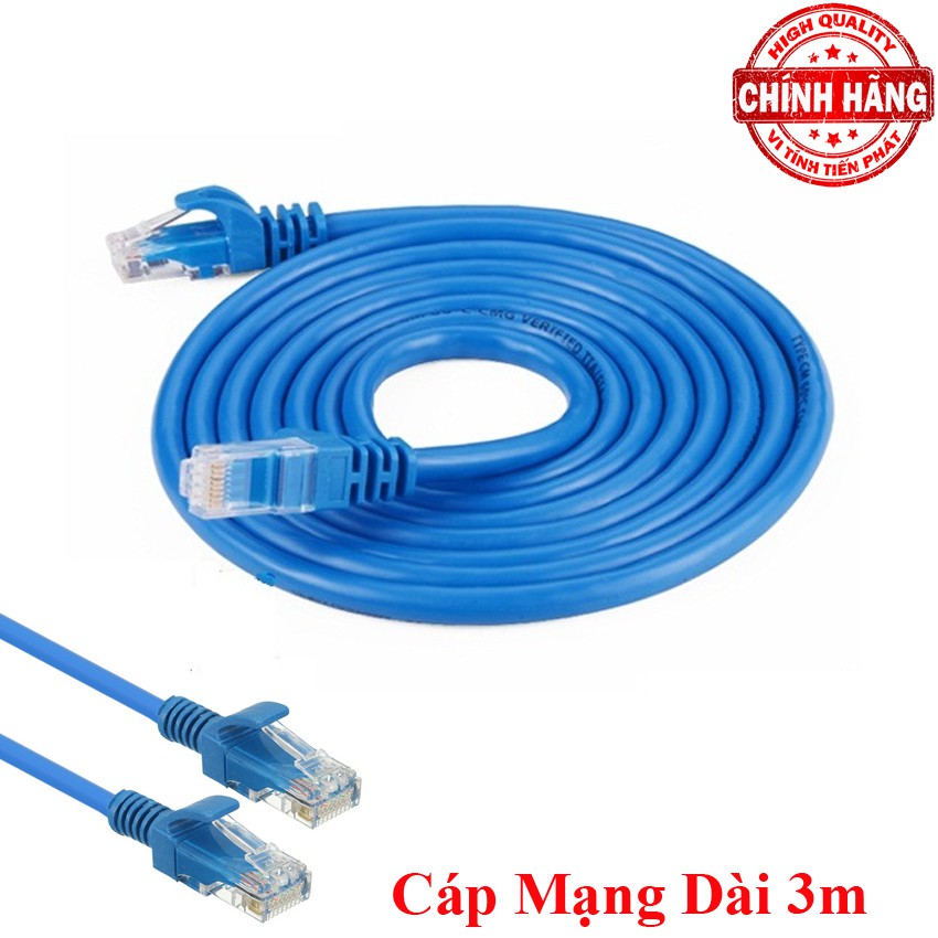 Dây cáp mạng LAN Internet bấm sẵn TPCJ dài 3m chuẩn cat 5e