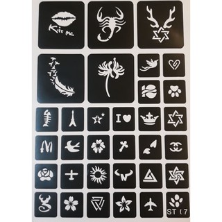 Khuôn vẽ hình xăm tattoo , hình xăm giả (1 tờ A4 có nhiều mẫu)