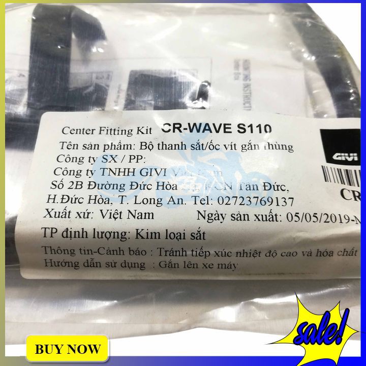 Pát gắn thùng giữa Givi Cho nhiều dòng xe Honda Wave - Phân Phối chính hãng