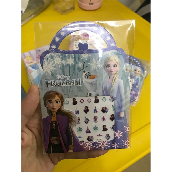Miếng dán trang trí móng họa tiết hoạt hình công chúa Disney/ Anna/ Minnie mickey/ Nàng tiên cá/ Frozen 3D
