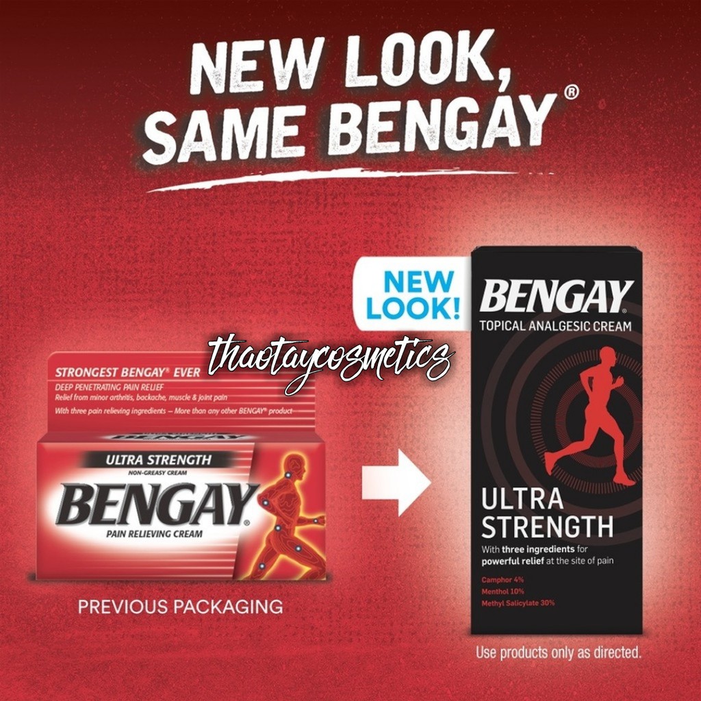 [Hàng Mỹ] Kem xoa bóp giảm đau BENGAY Ultra Strength Topical Analgesic Cream chính hãng