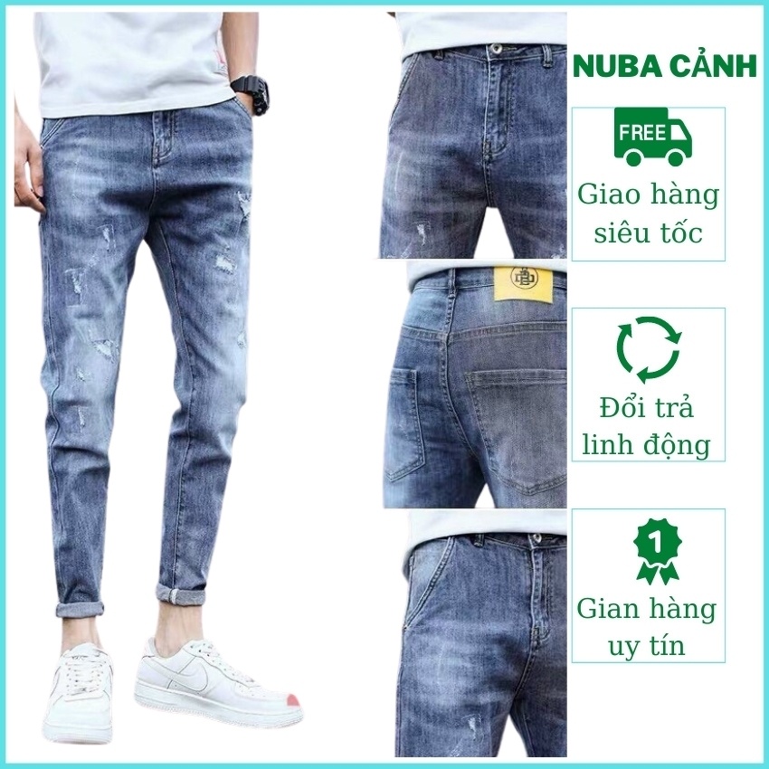 Quần jean nam cao cấp đẹp giá rẻ,quần bò giống hình giống mẫu NUBA 62