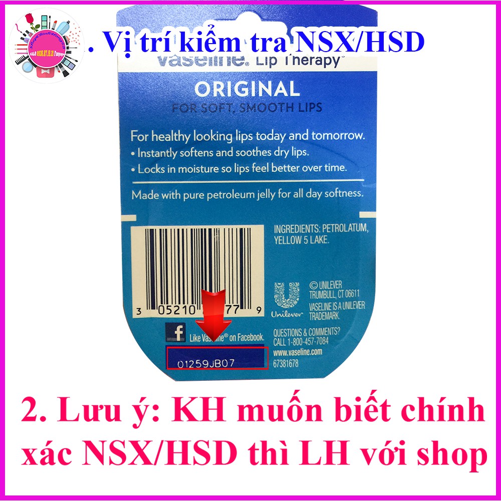 Dưỡng VASELINE 100% PURE PETROLEUM JELLY 49g/7g USA ( Son / Sáp) | BigBuy360 - bigbuy360.vn