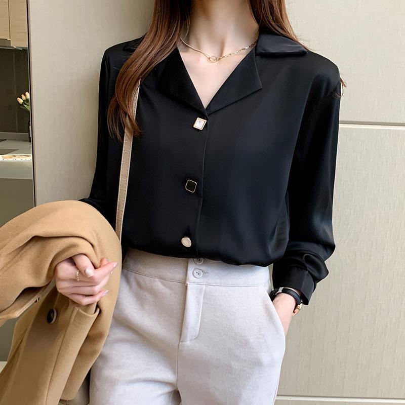 Áo Sơ Mi Trắng Tay Dài Thời Trang Công Sở Phong Cách Hàn Quốc