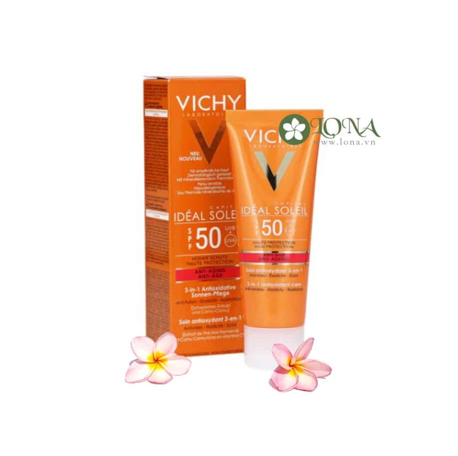 Kem chống nắng khô thoáng chống nhờn rít Vichy Ideal Soleil Anti-Aging