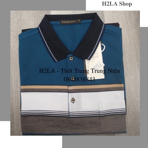 Áo thun nam dài tay trung niên đẹp cổ bẻ ảnh thật H2LA | BigBuy360 - bigbuy360.vn