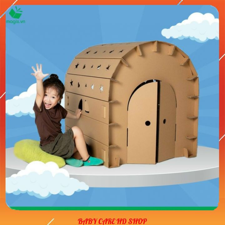 Ngôi nhà đồ chơi bằng bìa carton lắp ghép thông minh cho bé  🧡[FREESHIP]🧡 An toàn cho sự phát triển của trẻ