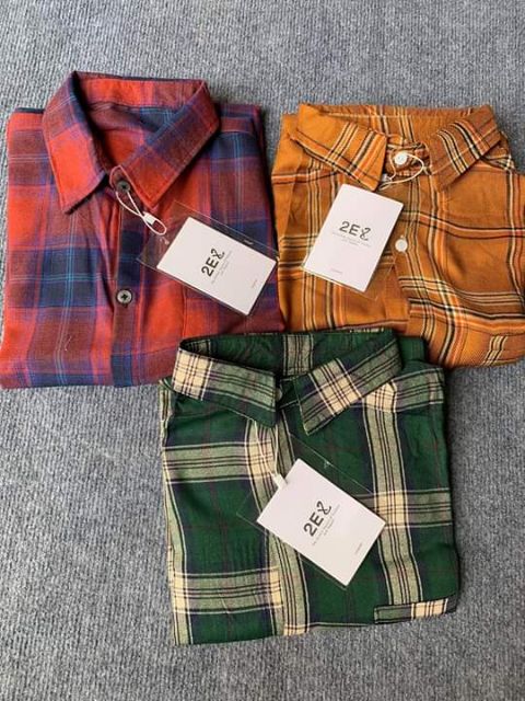 ÁO SƠMI KẺ KÈM ẢNH THẬT SANG CHẢNH.