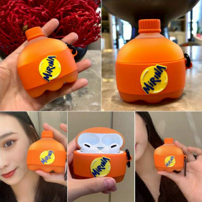 (Order 7 ngày) Case bảo vệ Airpods Pro/1/2/i9s chai nước cam ép Mirinda